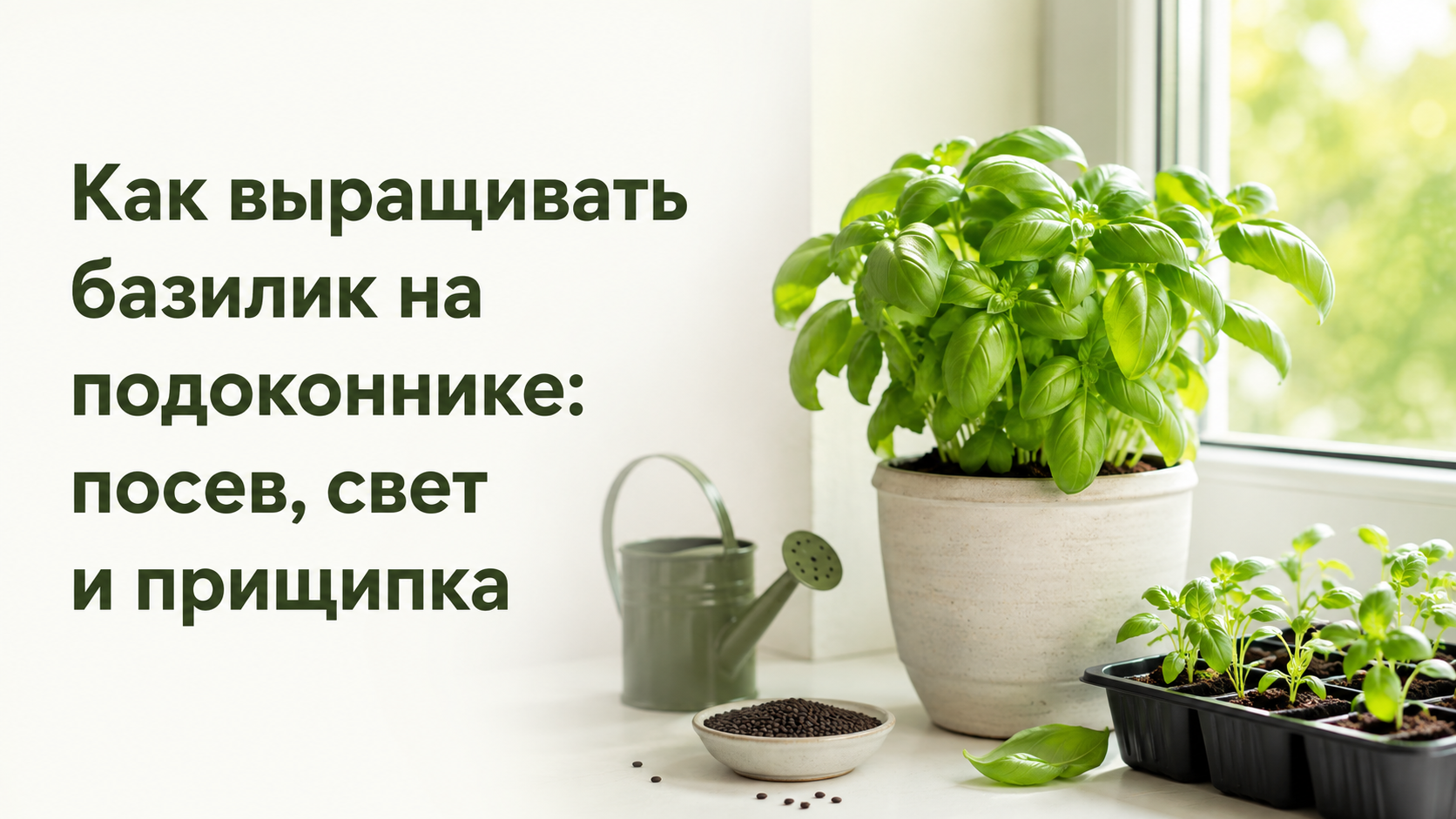 Как выращивать базилик на подоконнике: посев, свет и прищипка
