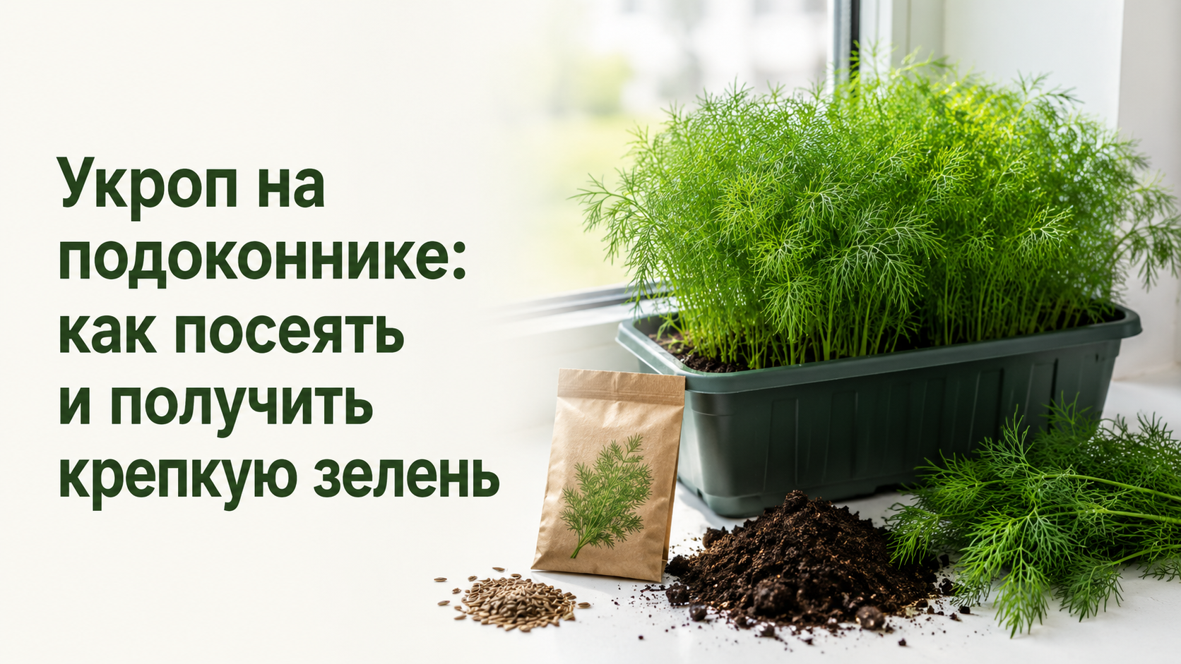 Укроп на подоконнике: как посеять и получить крепкую зелень