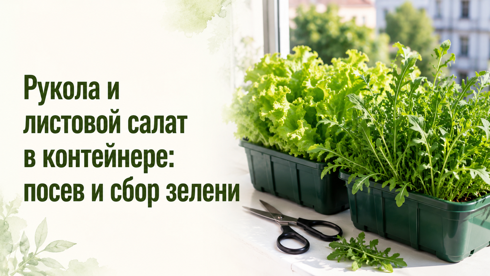 Рукола и листовой салат в контейнере: посев и сбор зелени