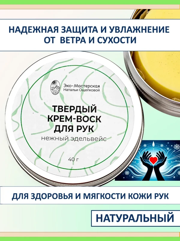 Защита рук зимой: твёрдый крем‑воск от трещин и сухости