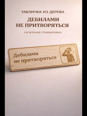 Табличка "Дебилами не притворяться", на дверь и стену — купить в AltAurum