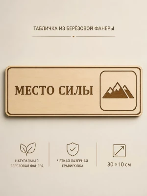 Табличка "Место силы" 30х10 см, интерьерная — купить в AltAurum