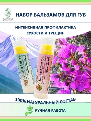 Набор бальзамов для губ от трещин и обветривания, 2 шт — купить в AltAurum