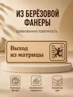 Табличка "Выход из матрицы" 30х10 см — фото 3