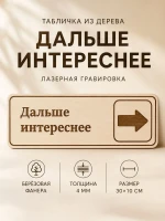 Табличка "Дальше интереснее" 30х10 см — фото 1