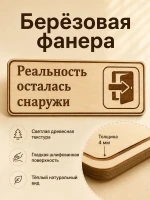 Табличка "Реальность осталась снаружи" 30х10 см — фото 3