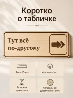 Табличка "Тут всё по-другому" 30х10 см, интерьерная — фото 5