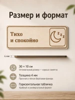 Табличка "Тихо и спокойно" 30х10 см — фото 2