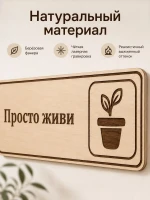 Табличка "Просто живи" 30х10 см, из фанеры — фото 3
