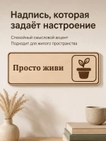 Табличка "Просто живи" 30х10 см, из фанеры — фото 5