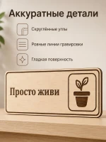 Табличка "Просто живи" 30х10 см, из фанеры — фото 6