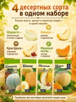 Набор семян дыни, 4 сладких сорта для теплицы и грунта — фото 2