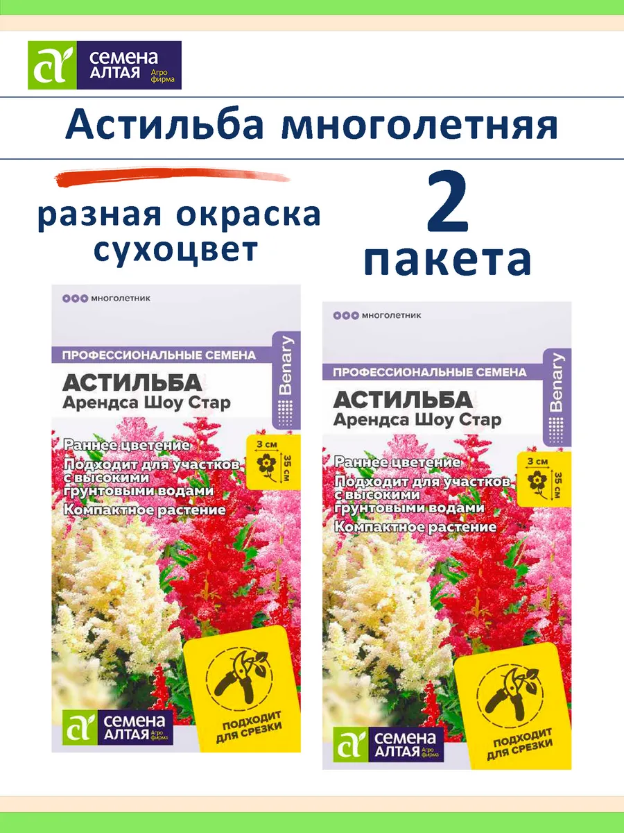 Семена астильбы Арендса Шоу Стар — 2 пакета по 3 шт