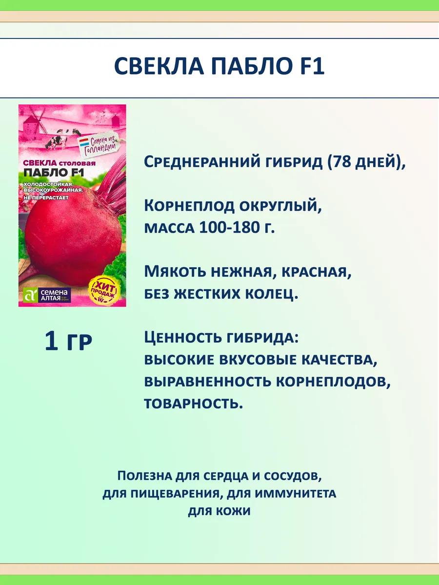 Семена овощей из Голландии, набор 4 шт