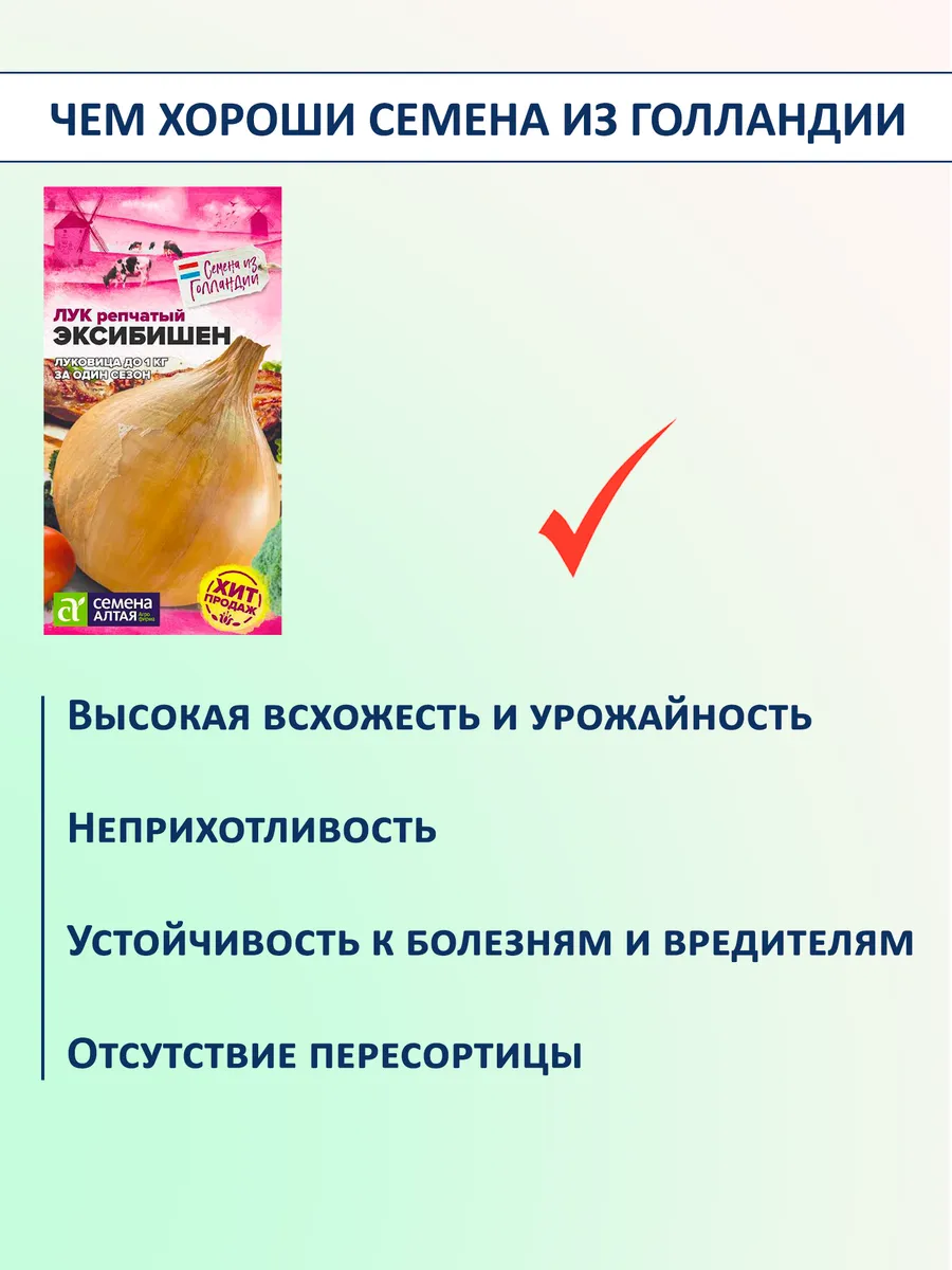 Семена лука Эксибишен сладкого для салата и грунта 2 шт